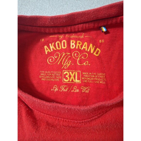 AKOO Shirt Mens T Shirt 3X Red World Renowned Ricals No Comp Cobra AOP EUC - Picture 6 of 10